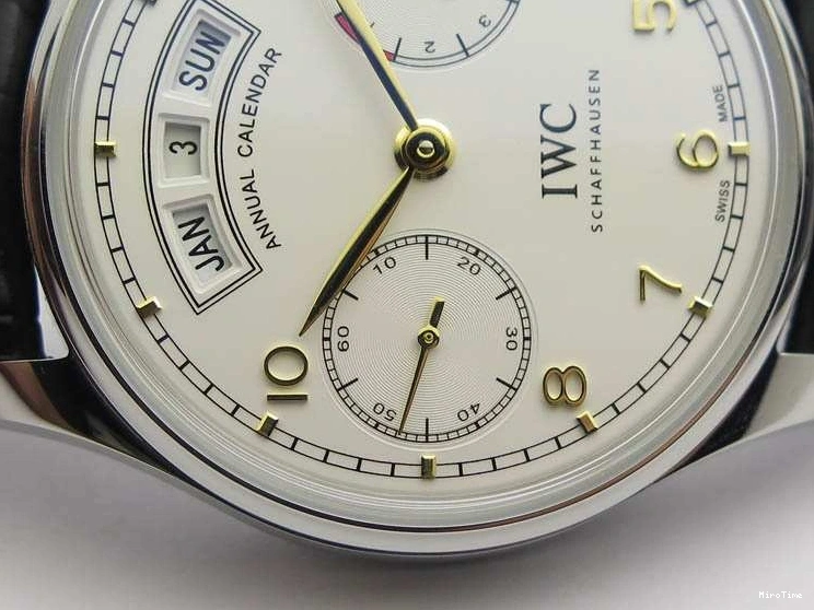 MIROTIME 1217 Portuguese Real PR Real Annual Calendar IW5035 YLF 1:1 Best Edition White Dial On Leather Strap A Refined 7243